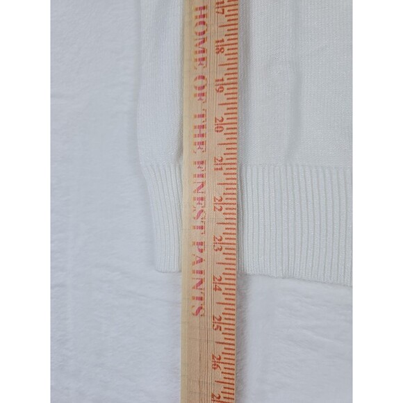 Dokotoo V-Neck Pullover Sweater Women Medium White Black Trim Sleeveless - Picture 7 of 8